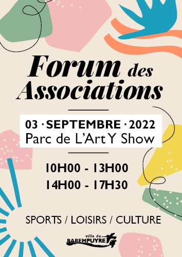 Invitation au Forum des associations de Parempuyre le 3 septembre 2022